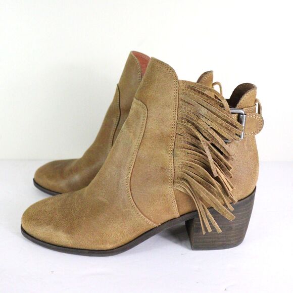 Lucky Brand Makenna Fringe Buckle Ankle Bootie 7 - Picture 2 of 9